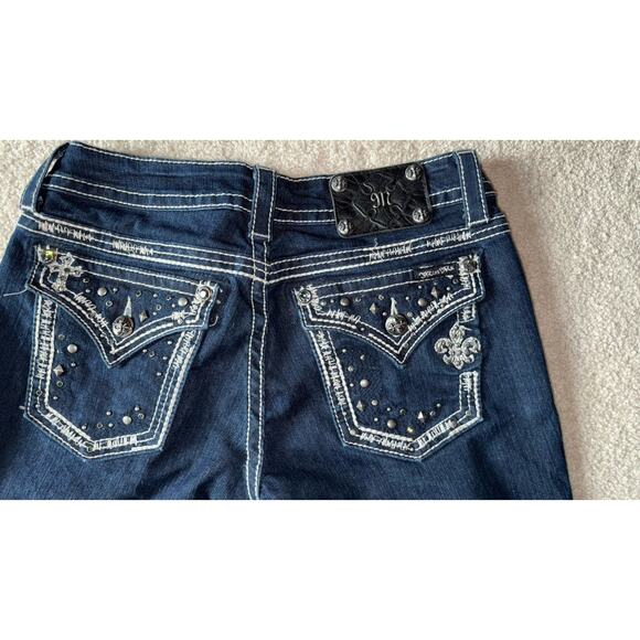 Miss Me Jeans JE5685T2L Straight Flap Over Pockets Rhinestones Womens Sz 28 - Picture 8 of 8